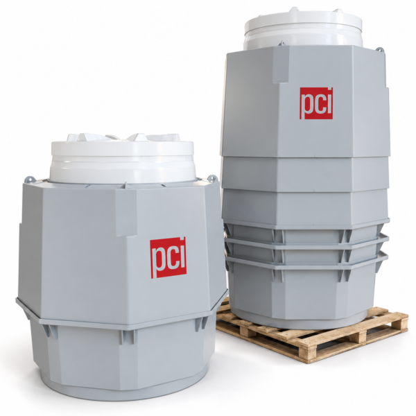 PCI tank sumps feature 100% fiberglass construction, and a watertight Twist-Lok™ cover.